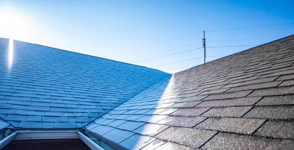 brand new roof with light frost on it
